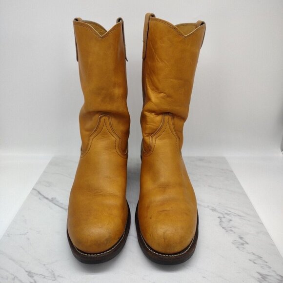 Vintage Santa Rosa Brand Mens Boots Size 13D Ranch Wellingtons Rugged Pull-On main image 11